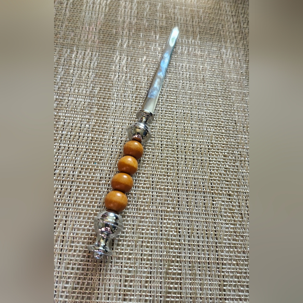 Hand Crafted Silver and Brown Letter Opener